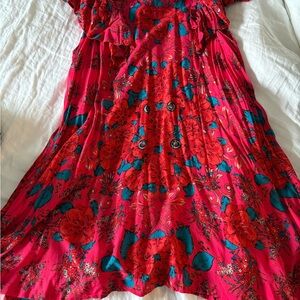 Free People red and blue Floral Dress